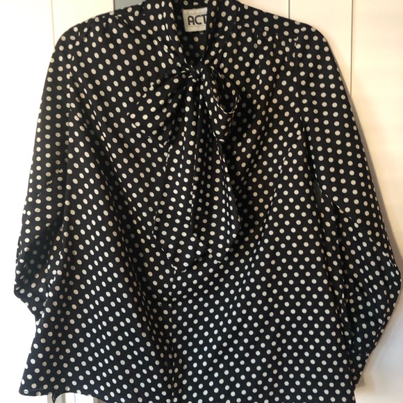 Vintage Polka Dot Dress Shirt - Picture 1 of 2